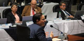 La Fundación Contra el Terrorismo presentó nuevas denuncias en contra del ministro de gobernación, Marco Antonio Villeda y la comisión de postualción. Foto La Hora: Daniel Ramírez