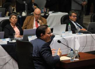 La Fundación Contra el Terrorismo presentó nuevas denuncias en contra del ministro de gobernación, Marco Antonio Villeda y la comisión de postualción. Foto La Hora: Daniel Ramírez