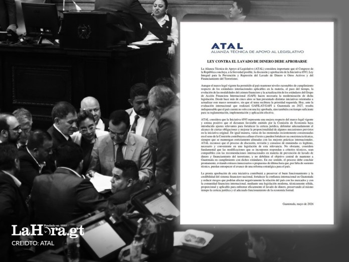 ATAL ley antilavado ATAL se pronuncia a favor de la aprobación urgente de la ley antilavado.