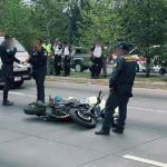 Agentes de la PNC que se enfrentaron a presuntos motoladrones en la ruta interamericana. Foto La Hora: PNC