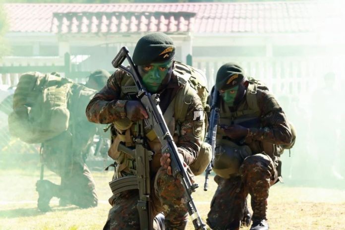Archivo de elementos del Ejército de Guatemala durante ejercicio de entrenamiento. Foto La Hora: Ejército de Guatemala