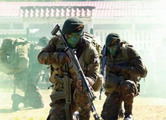 Archivo de elementos del Ejército de Guatemala durante ejercicio de entrenamiento. Foto La Hora: Ejército de Guatemala