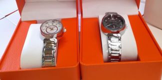 Los 600 relojes destruidos por supuesta falsificación de marcas. Foto La Hora: MP.