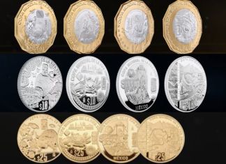 Las 12 monedas bimetálicas, oro y plata conmemorativas del Mundial 2026 presentadas por el Banco de México La colección de monedas bimetálicas, oro y plata conmemorativas del Mundial 2026. Foto La Hora: Banco de México.