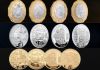 La colección de monedas bimetálicas, oro y plata conmemorativas del Mundial 2026. Foto La Hora: Banco de México.