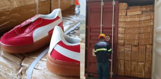 Más de 6 mil prendas y tenis son destruidos por falsificación de marcas registradas. Foto La Hora: MP.
