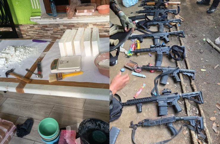 Desmantelan narcolaboratorio y decomisan armas de alto calibre en San Marcos Desmantelan narcolaboratorio y decomisan armas de alto calibre en San Marcos. Foto La Hora: Ejército de Guatemala.