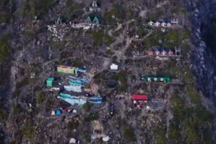 Artes LH (53) Conap denuncia construcción ilegal de cabañas en zona protegida del Volcán de Acatenango. Foto La Hora: Captura.