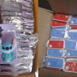 MP secuestra 196 cajas que contenían más de 80 mil estuches para teléfono. Foto La Hora: MP.