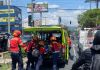 Ataque armado registrado en el bulevar Los Próceres y 14 calle. Foto La Hora: Bomberos Municipales
