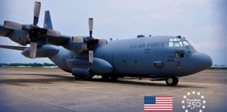 Avión de la Guardia Nacional de Arkansas llega a Guatemala con equipo para la Fuerza Aérea. Foto La Hora: Embajada de EE.UU.