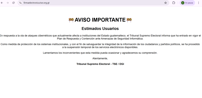 TSE aviso