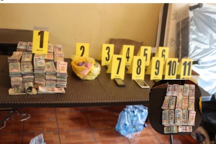 Dinero en efectivo, el cual extinguió a favor del Estado de Guatemala por su procedencia ilícita. Foto La Hora: MP