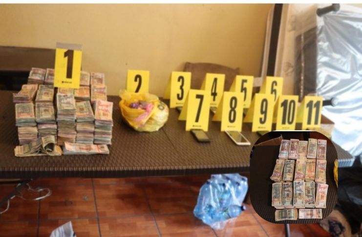Dinero en efectivo, el cual extinguió a favor del Estado de Guatemala por su procedencia ilícita. Foto La Hora: MP