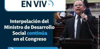El Congreso de la República prosigue hoy con la interpelación del Ministro de Desarrollo Social, Abelardo Pinto.