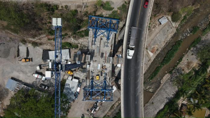 El primer puente extradosado de Guatemala avanza a un 65% en su construcción. Foto La Hora: CIV.
