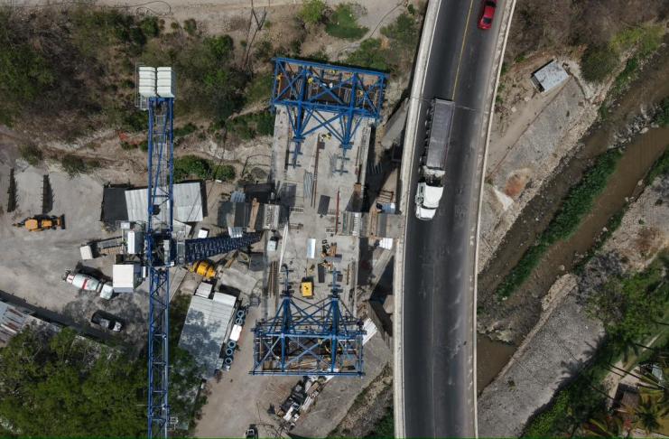El primer puente extradosado de Guatemala avanza a un 65% en su construcción. Foto La Hora: CIV.