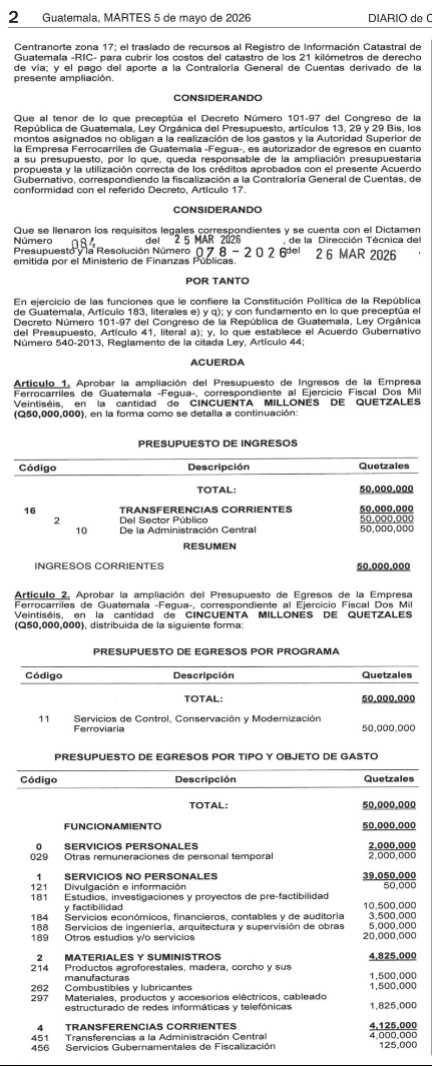 Acuerdo publicado en el DCA