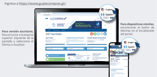 Guatecompras lanza versión en inglés para atraer a contratistas extranjeros El Ministerio de Finanzas pone a disposición la plataforma de Guatecompras en inglés. Foto La Hora: Ministerio de Finanzas