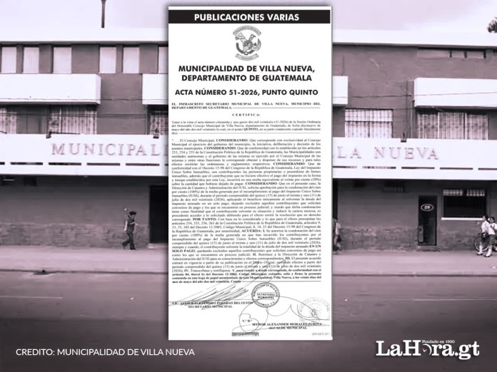 IUSI Villa Nueva Esta municipalidad estará condonando multas por incumplimiento del pago del IUSI.