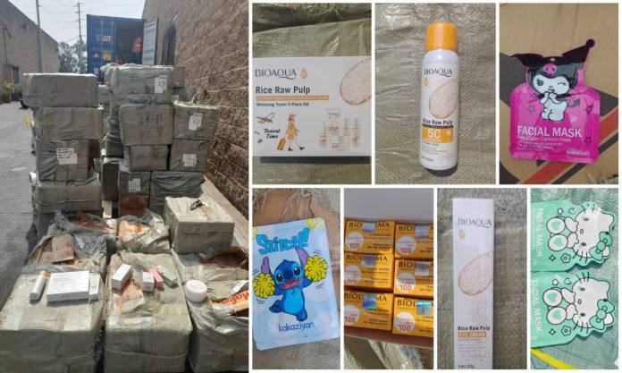 Los más de 75 mil artículos de uso personal y cosmético que habrían sido falsificados, según el MP