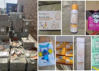Los más de 75 mil artículos de uso personal y cosmético que habrían sido falsificados, según el MP