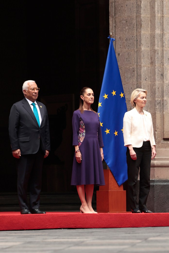 La presidenta de México, Claudia Sheinbaum y Von der Leyen. Foto La Hora: EFE