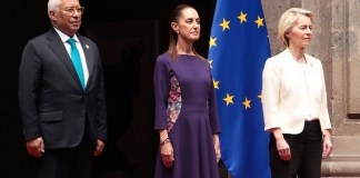 La presidenta de México, Claudia Sheinbaum y Von der Leyen. Foto La Hora: EFE