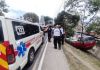 Vuelco de vehículo registrado en la Ruta al Atlántico. Foto La Hora: Bomberos Voluntarios