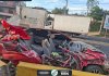 Vehículo queda destrozado tras choque con bus extraurbano en ruta interamericana. Foto La Hora: Asonbomd.