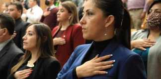 La presidenta del Organismo Judicial, Claudia Paredes, ordenó el retorno de Alisha Moguel, sobrina de Néster Vásquez como secretaria de comunicación del OJ. Foto: OJ