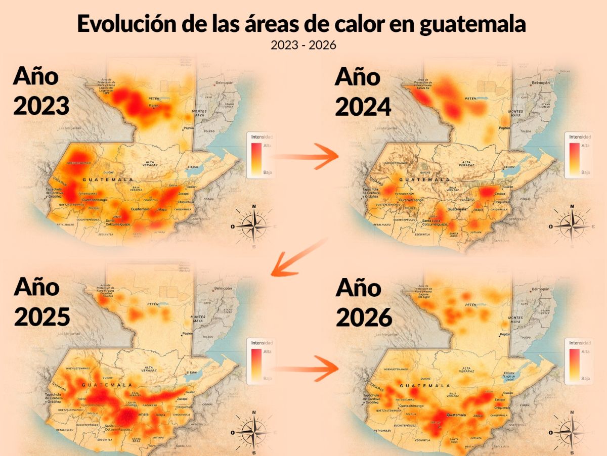 Este mapa muestra el comportamiento de las áreas en donde más olas de calor se registran en el territorio nacional.Foto La Hora: Alejandro Ramírez con datos de Conred.
