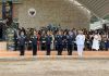 El presidente Bernardo Arévalo y el ministro de la Defensa, Henry Saenz, fueron los encargados de colocar las insignias en los ascensos a cada nuevo general de brigada. Foto La Hora: José Orozco