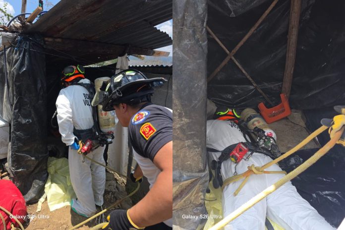 Bomberos localizan a bebé fallecido tras caer en fosa séptica en Jalapa.