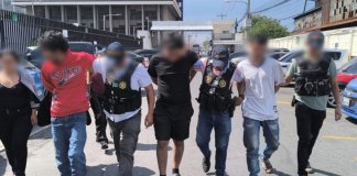 Caen tres presuntos pandilleros cuando recogían el cobro de extorsión en Palencia. Foto: PNC