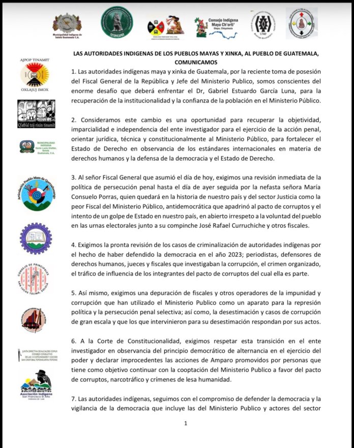 comunicados líderes comunitarios
