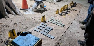La persona detenida escondía los más de 50 mil dólares en una bomba de fumigar.
