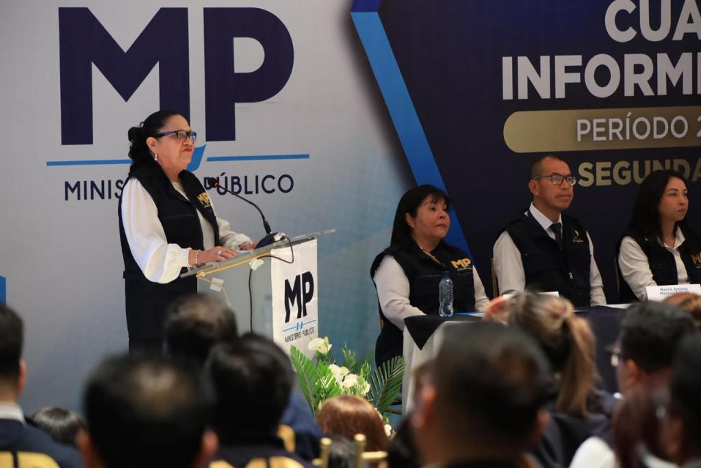 La Fiscal General, Consuelo Porras, durante la presentación de su último informe. Foto La Hora: Daniel Ramírez