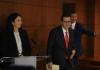 El nuevo fiscal general, Gabriel García Luna, brindó su primera conferencia de prensa tras asumir el cargo. Foto La Hora: Daniel Ramírez