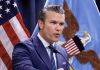 El secretario de Guerra de Estados Unidos, Pete Hegseth, aseguró durante una reunión de gabinete de Donald Trump que Washington intensificará su ofensiva contra los cárteles del narcotráfico. Foto La Hora: EFE