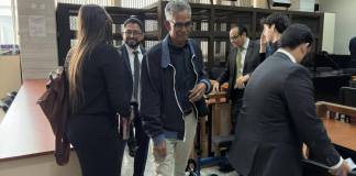 El Juzgado de Mayor Riesgo B inició la audiencia de etapa intermedia contra cuatro implicados en el caso la Línea. Foto La Hora: José Orozco