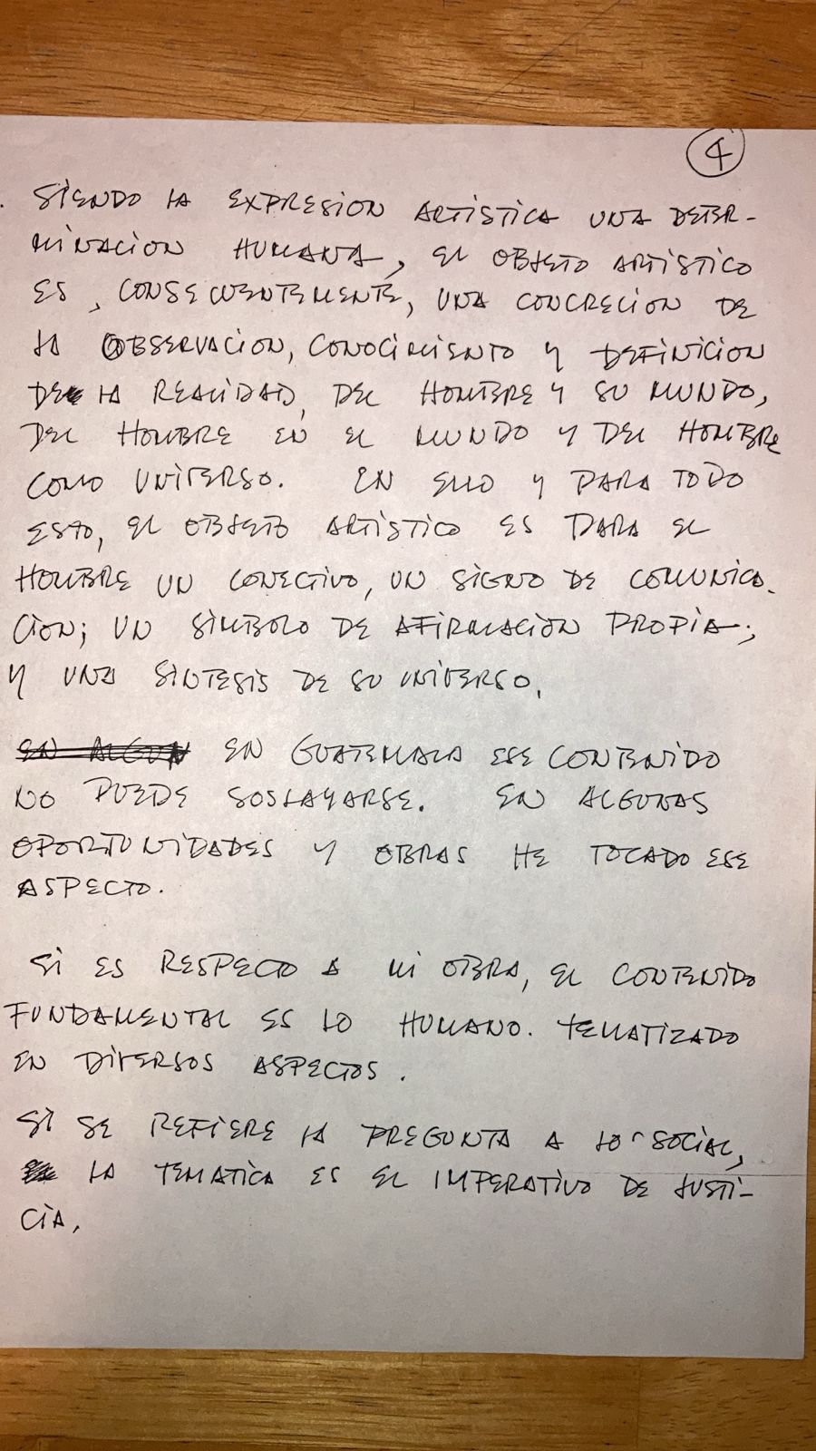 Fotografía del escrito en puño y letra por parte de Dagoberto Vásquez.