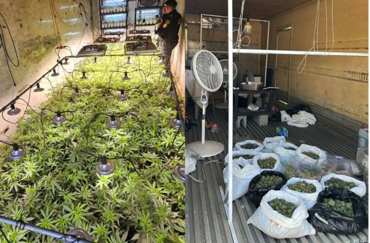 Agentes antinarcóticos de la PNC y personal del MP ubicó los contenedores en una vivienda en San Andrés Itzapa, Chimaltenango.