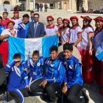 Los jóvenes músicos representaron con orgullo a Guatemala durante la audiencia general presidida por el Santo Padre León XIV. Foto La Hora: Minex