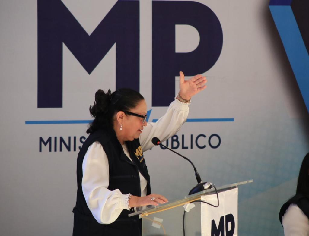 La Fiscal General, Consuelo Porras, durante la presentación de su último informe. Foto La Hora: Daniel Ramírez