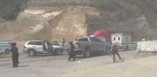 De la colisión registrada en el kilómetro 45 de la ruta al Atlántico, tres personas resultaron lesionadas. Foto La Hora: captura de pantalla/Provial
