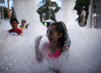 Niños participantes en la Carrera por el Zoo, en zona 13. Foto: Zoológico La Aurora.