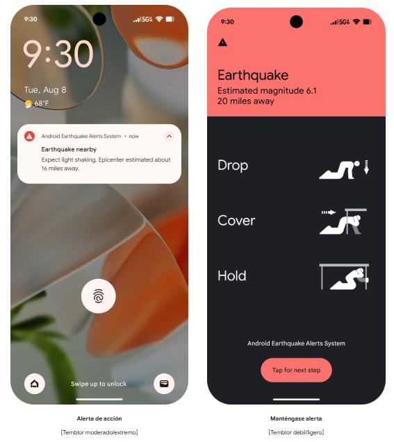 Alertas para terremotos de Google. Foto La Hora: Google.