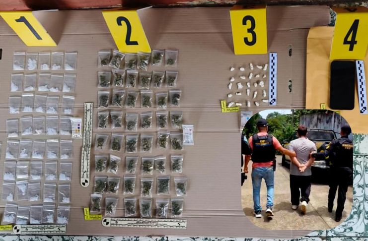 Alias “Canche Loco” es detenido en posesión de marihuana, metanfetamina y crack Alias "Canche Loco" capturado tras allanamiento por narcomenudeo. Foto La Hora: PNC