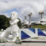 Archivo de monumento a Miguel Ángel Asturias en el Teatro Nacional. Foto La Hora: MCD